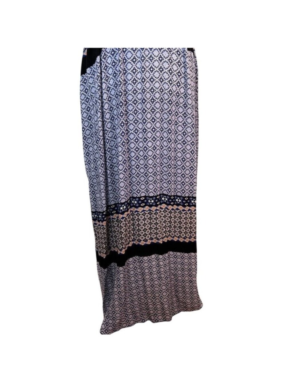 Boho Bali Batik Print Maxi Dress Layered Racerback Sleeveless Sundress Resort - Picture 4 of 15